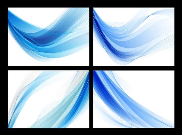 conjunto abstracto fondos lisos vector azul brillante — Vector ...