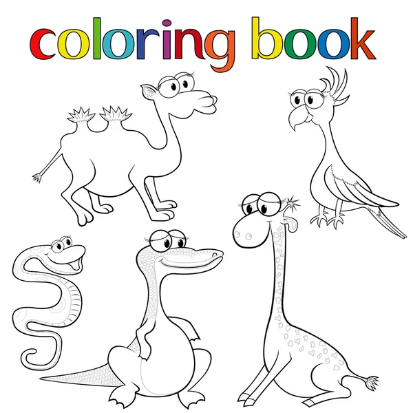 conjunto de animales para colorear libro — Vector stock © natreal ...