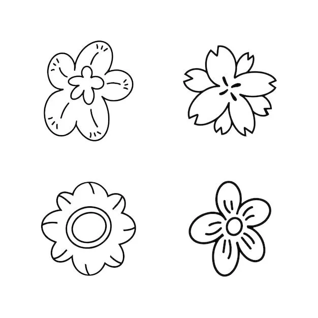 Conjunto de flores o flores para la etiqueta engomada del cartel de la  decoración del elemento | Vector Premium