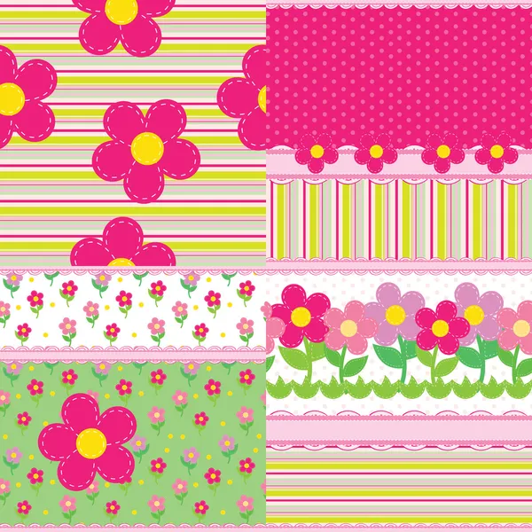 conjunto de fondos vector para una niña — Vector stock ...