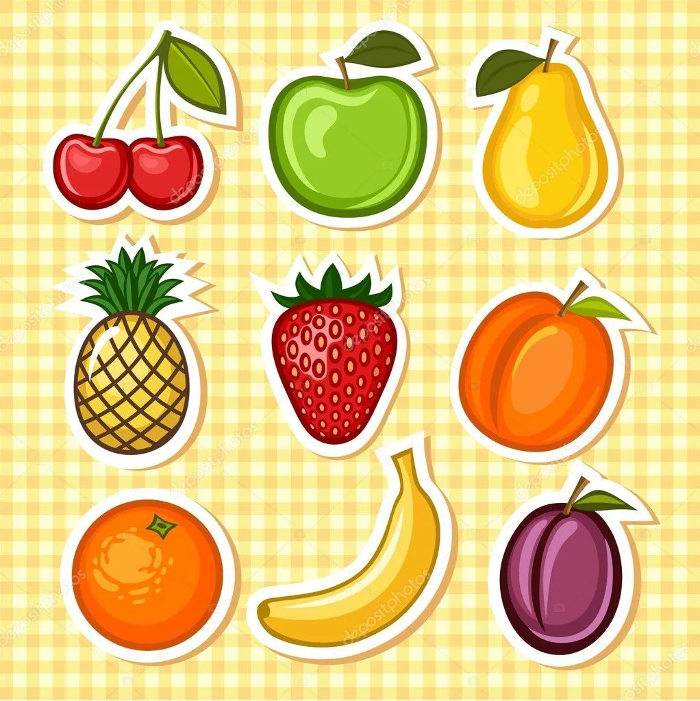 conjunto de frutas — Vector stock © nata_danilenko #