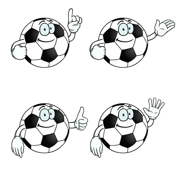 Conjunto de fútbol caricatura sonriente — Vector stock © Noedelhap ...