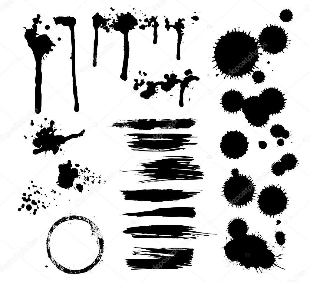 conjunto de manchas de tinta — Vector stock © Ghenadie #