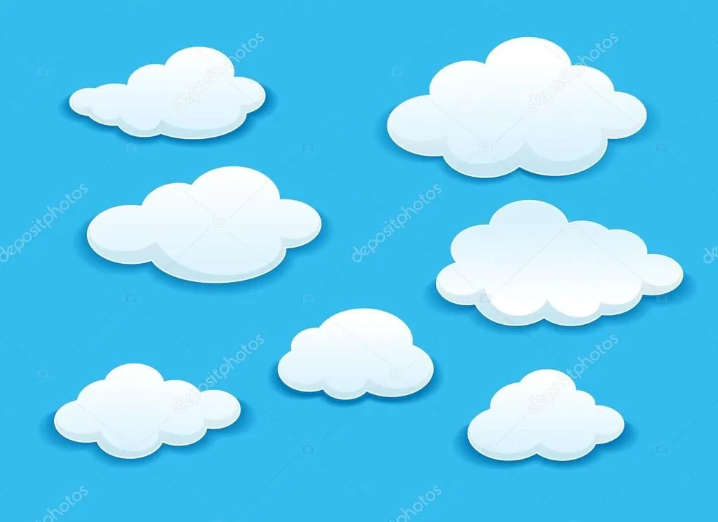 conjunto de nubes blancas — Vector stock © Seamartini #