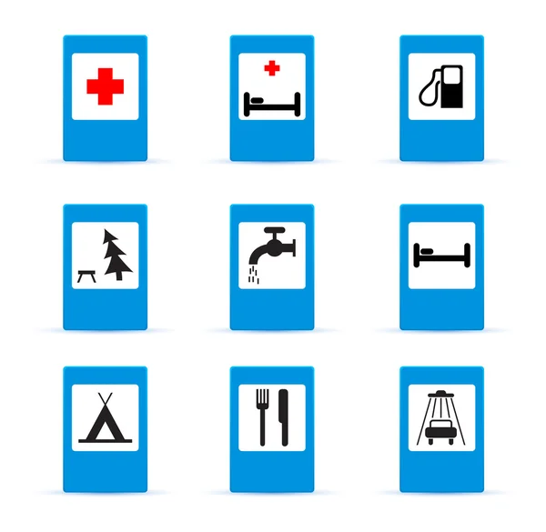 conjunto de señales de tráfico de información europea — Vector ...