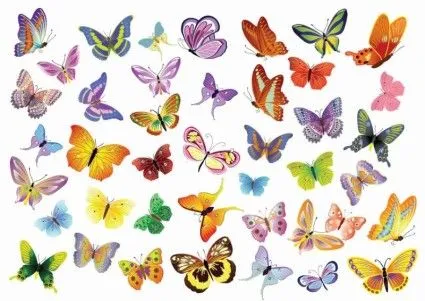 Conjunto De Vectores Gratis De Decoración De Mariposas-Vector Misc ...