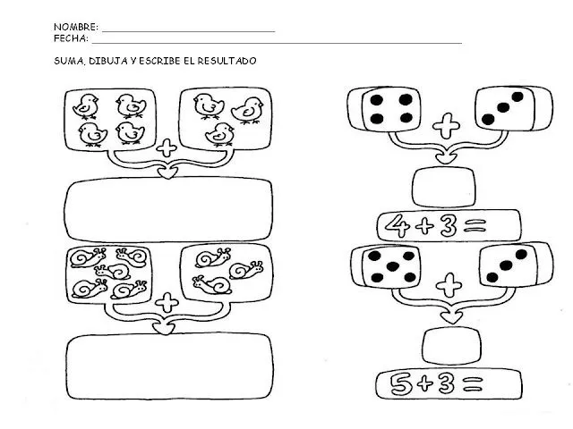 Conjuntos y sumas de preescolar - Imagui