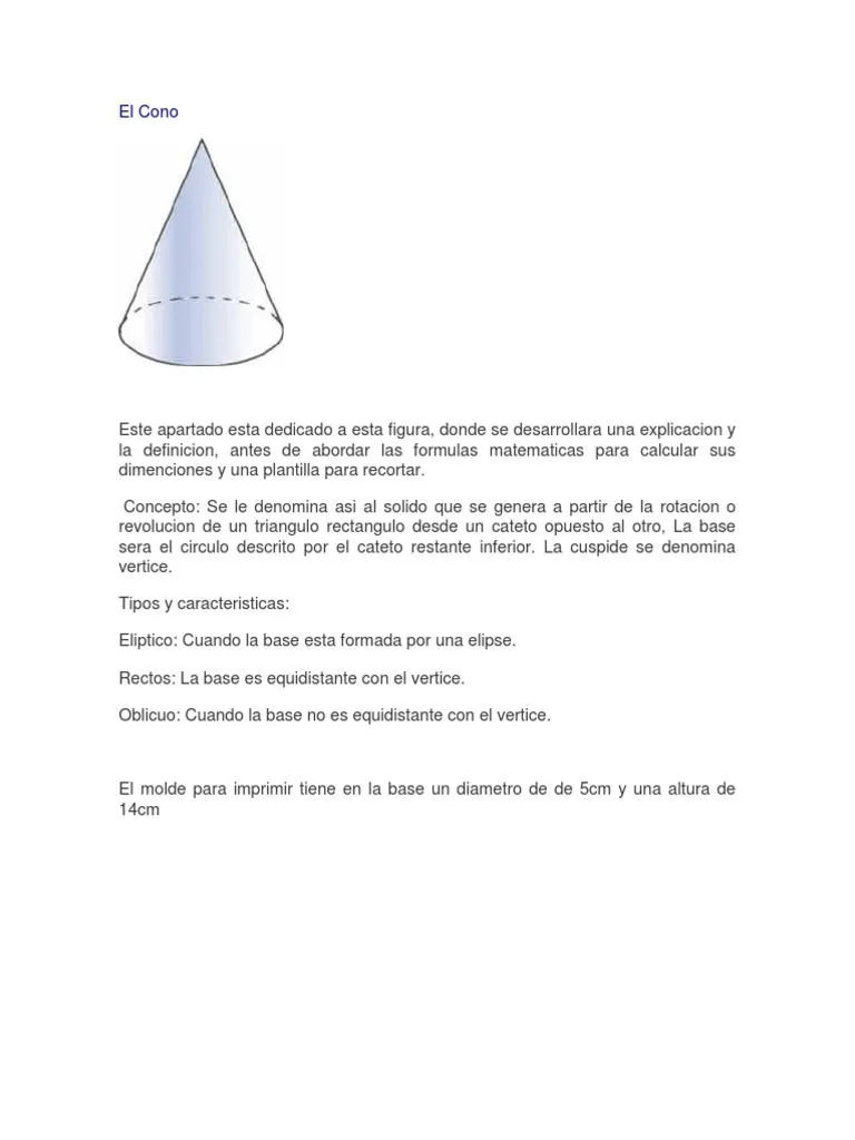 El Cono | PDF | Formas geométricas | Geometría Elemental