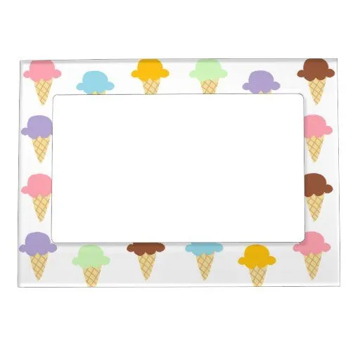 Conos de helado coloridos marcos magneticos para fotos | Zazzle