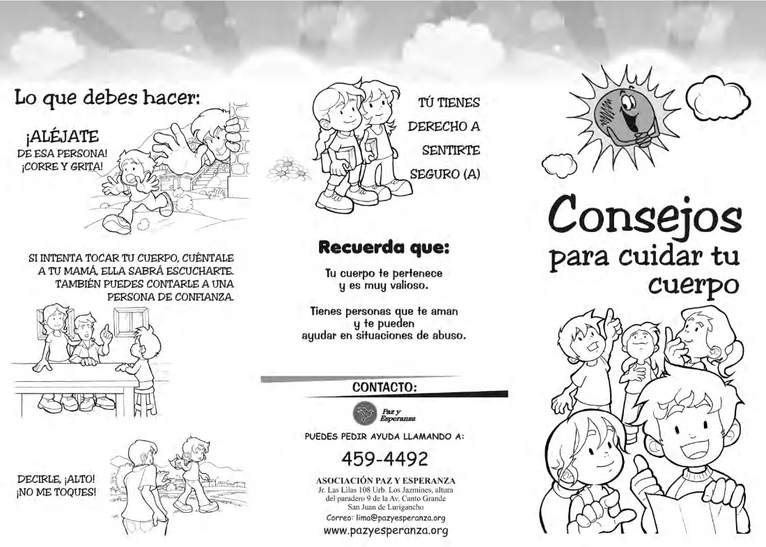 Consejos para cuidar tu cuerpo – Colorear – Instituto Paz y Esperanza