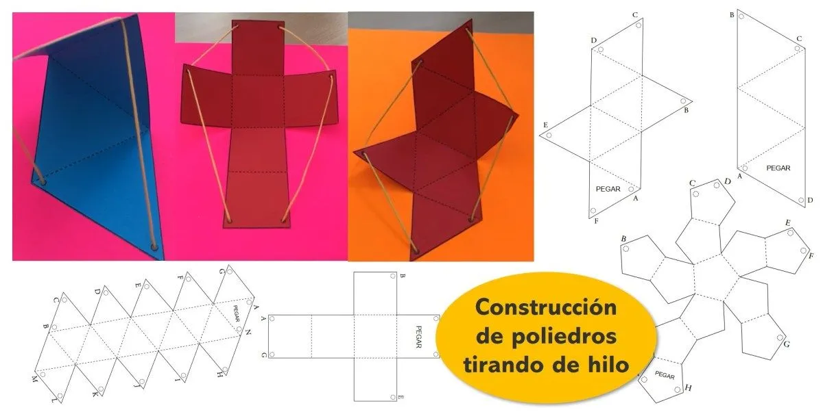 Construcción de poliedros tirando de un hilo (pull-up patterned)