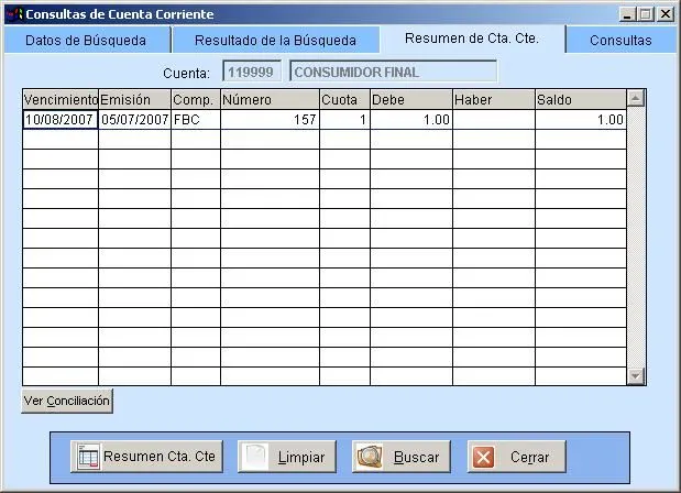 Consultas de Cuentas Corrientes