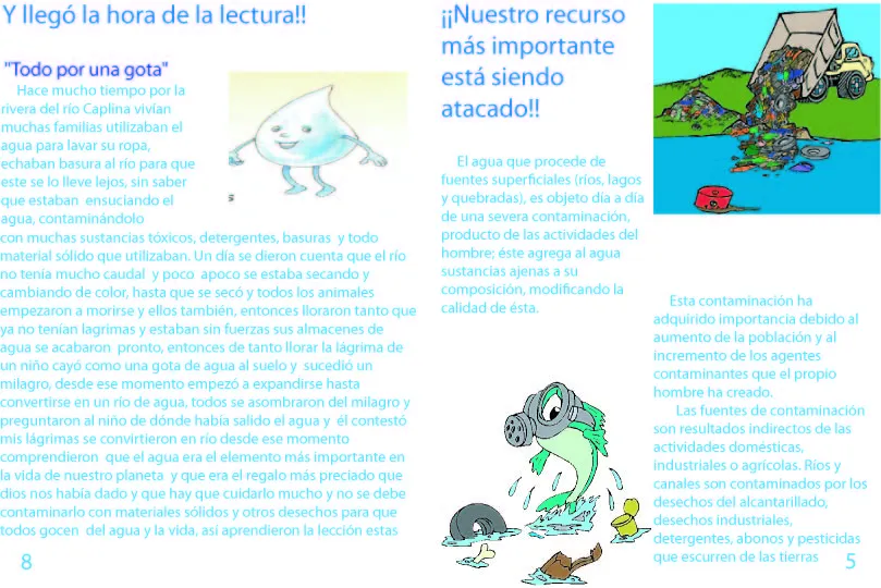 Contaminación Azul (Agua): FOLLETO DEL CUIDADO DEL AGUA