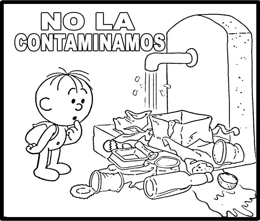 No contaminar el agua para colorear - Imagui