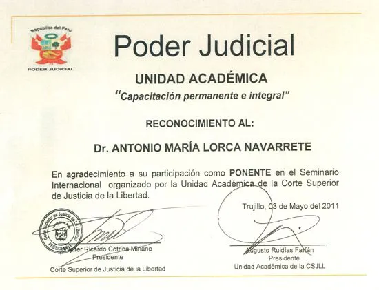 INTERVENCIÓN DEL PROF DR. ANTONIO MARÍA LORCA NAVARRETE ...