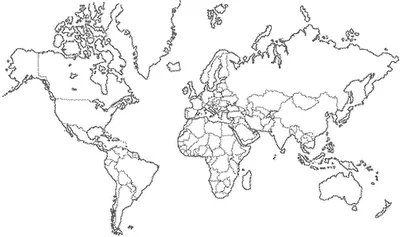 Mapamundi para colorear sin nombres - Imagui