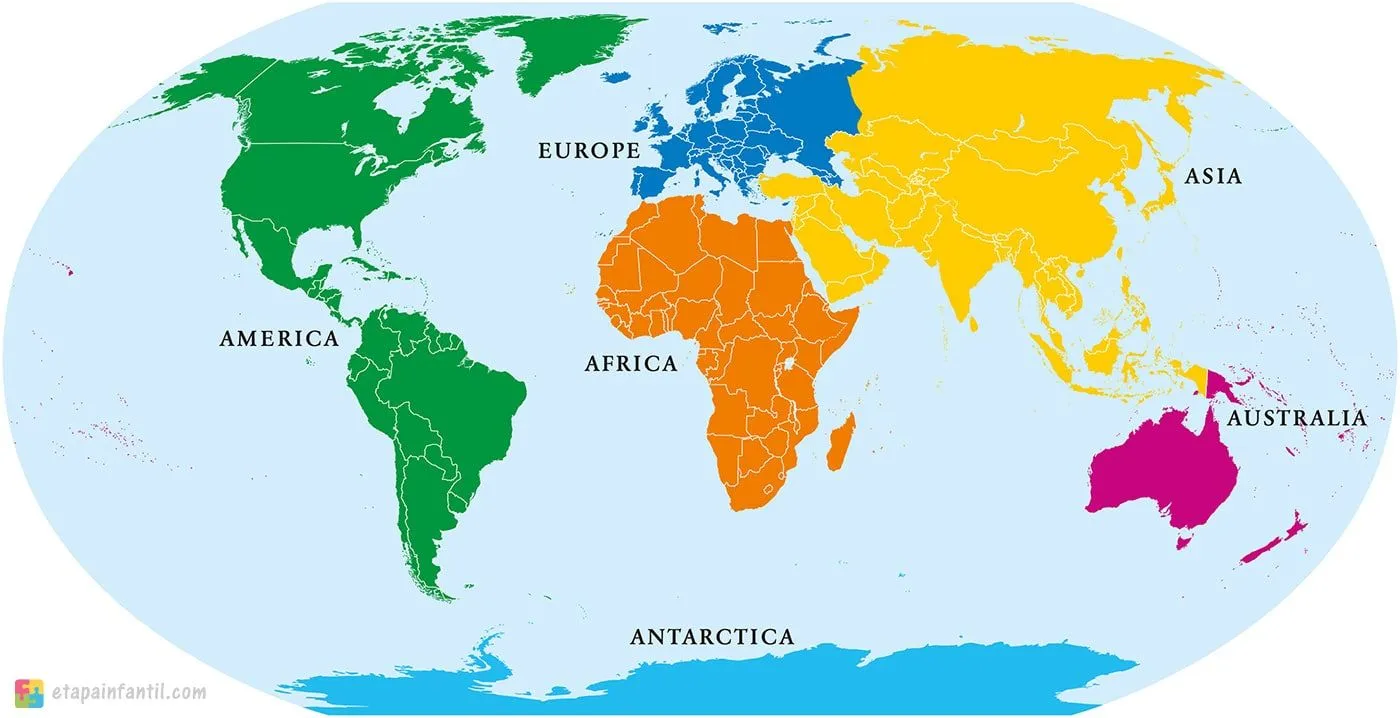 Los continentes del mundo explicados para los niños - Etapa Infantil