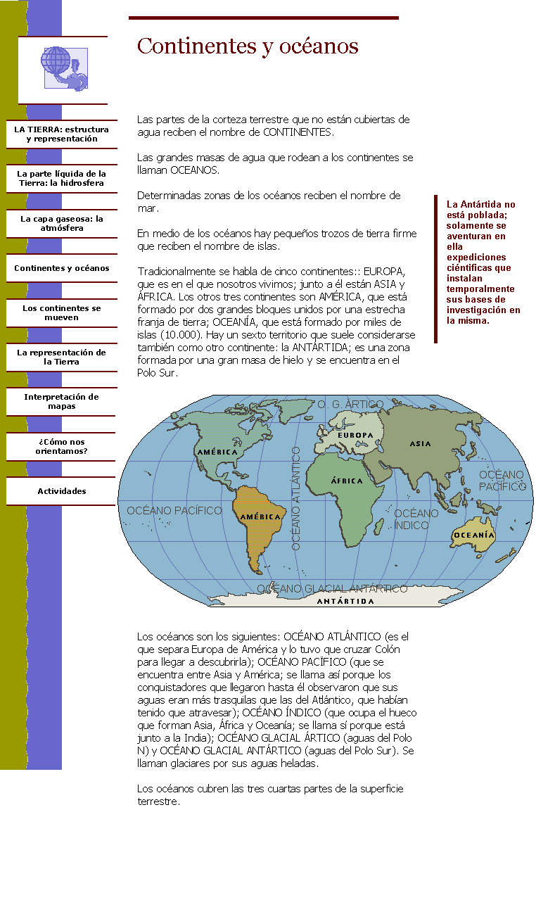Continentes y océanos