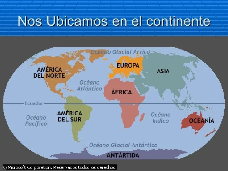 Los continentes y los oceanos en inglés y en orden - Imagui