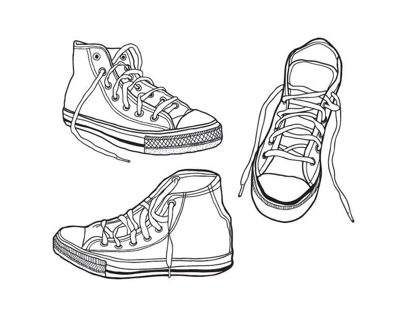 converse sneakers Colouring Pages (page 2)