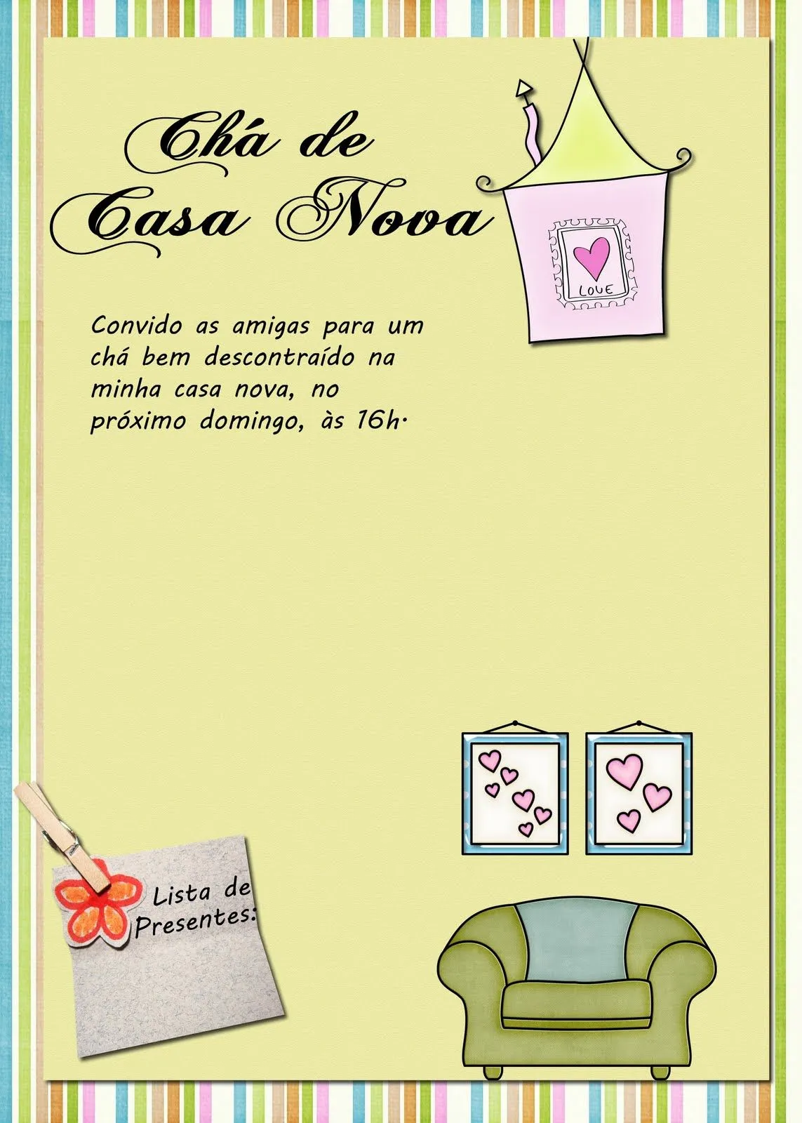 Convite chá de casa nova | SCRAP MARIANA