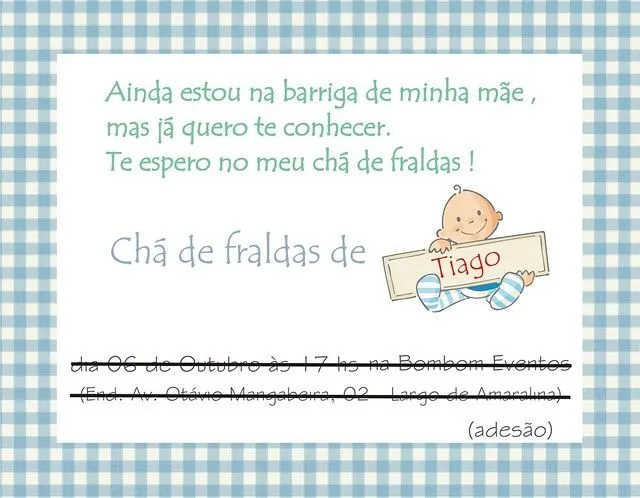 Convite para o chá de fraldas de Tiago | Flickr - Photo Sharing!