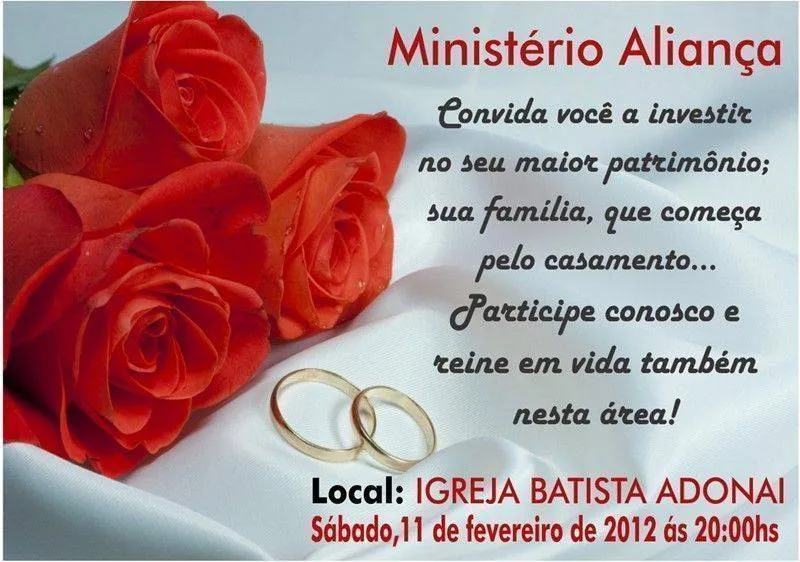 Convite para Encontro de Casais – Modelos de Convite