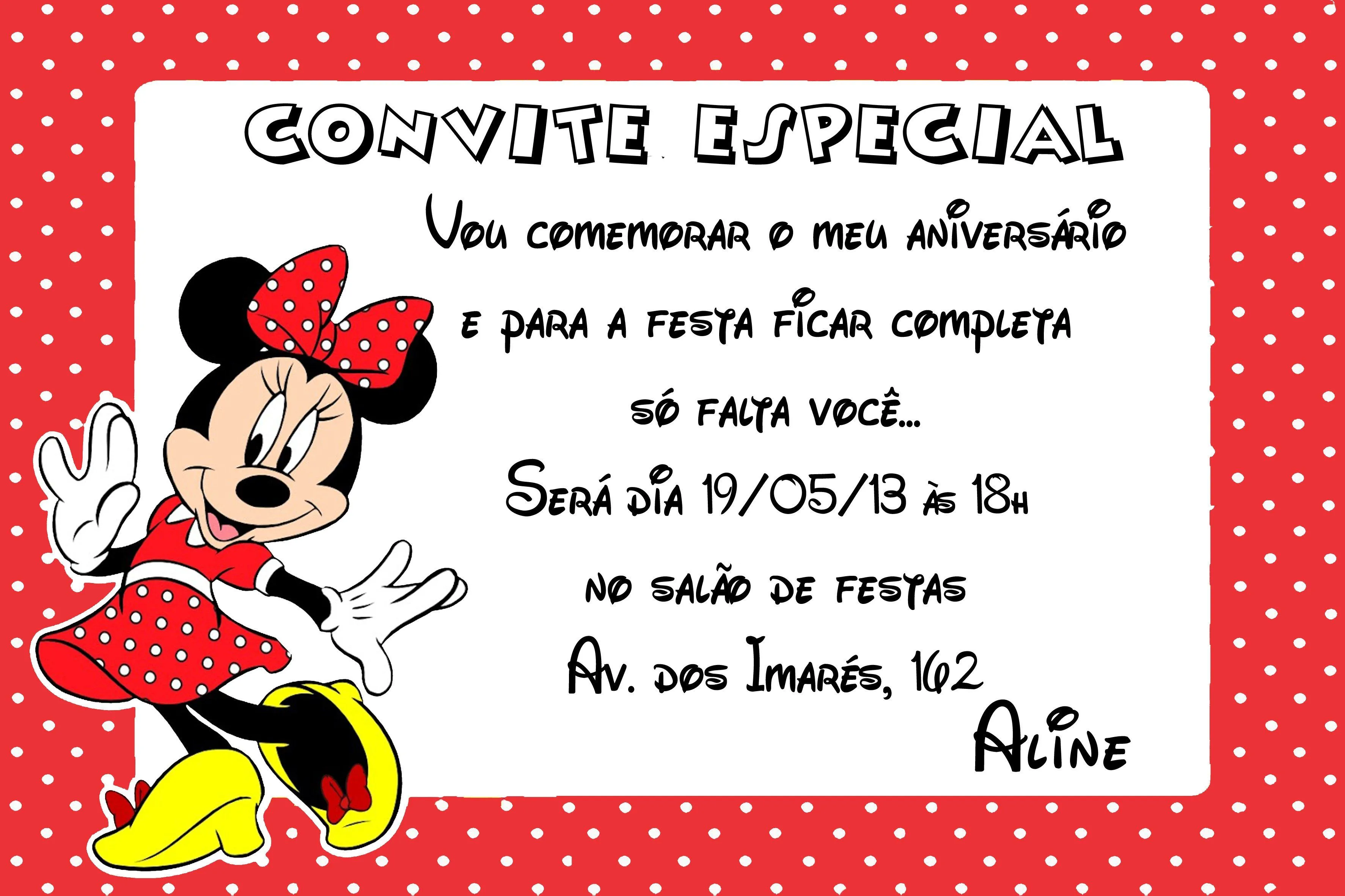 CONVITE MINNIE | Joana Bacana | Elo7