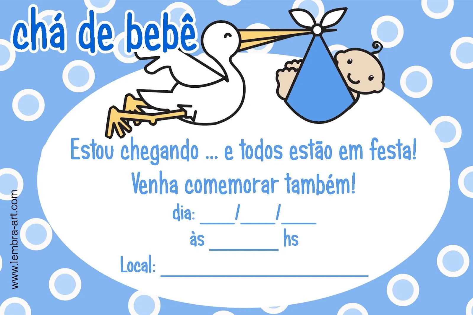 Convites de chá de bebê para imprimir - Dicas pra Mamãe