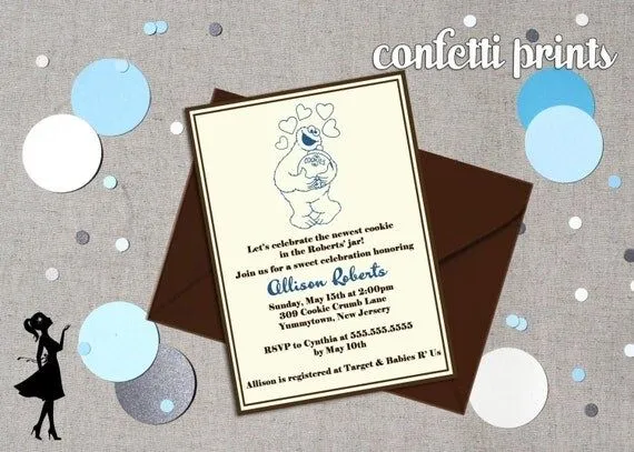 COOKIE MONSTER Baby Shower Invitation by ConfettiPrintsShop