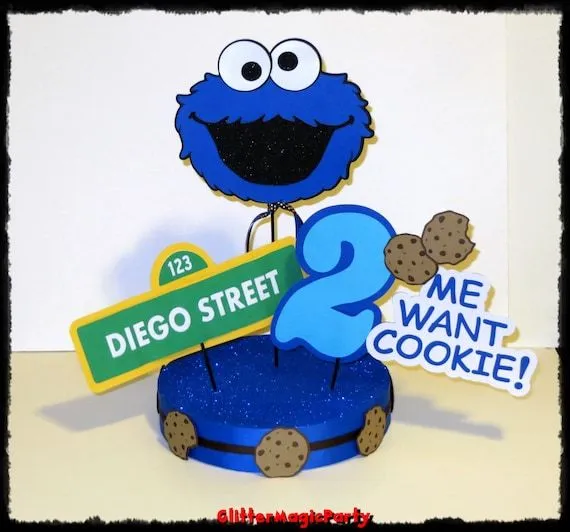 Cookie Monster Party Centro de Mesa por GlitterMagic23s en Etsy