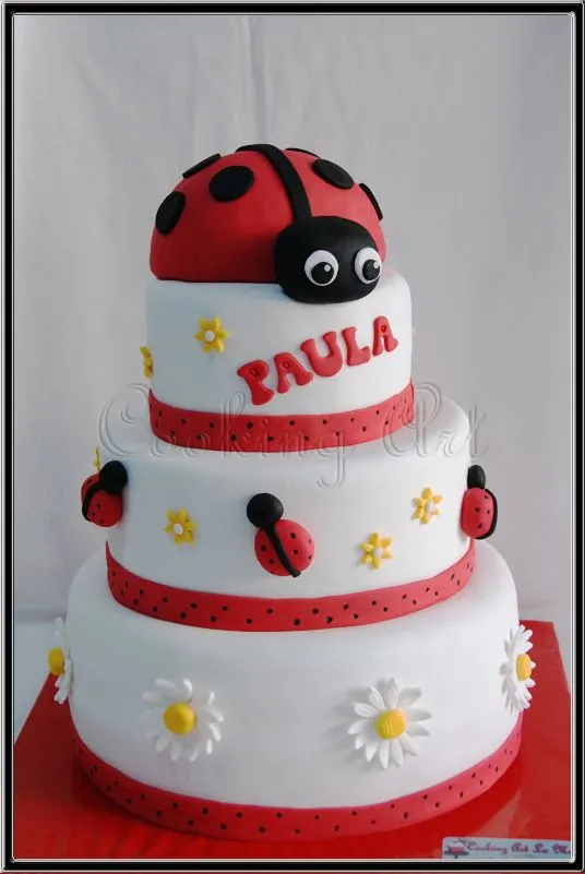 TARTA, CUPCAKES Y GALLETAS: MARIQUITA ROJA | Tartas Fondant ...