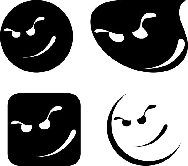 Cool dibujos animados Smileys Caras Vector de imágenes ...