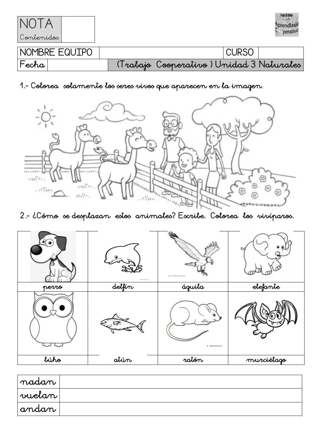 COOPERATIVO EVALUACIÓN U3NATURALES by Antonio Vázquez - Issuu