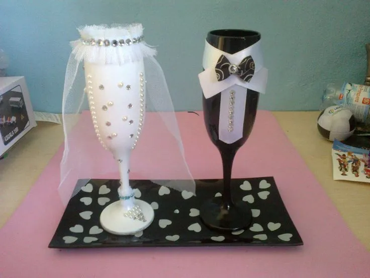 copas decoradas para novios | mis dideños de copas decoradas a ...