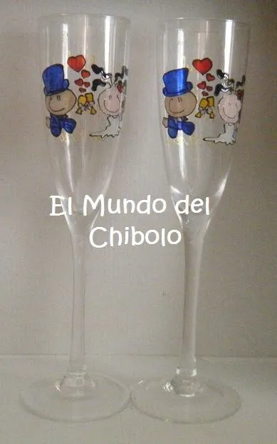 Unas copas personalizadas, con la imagen de los novios, y otras ...