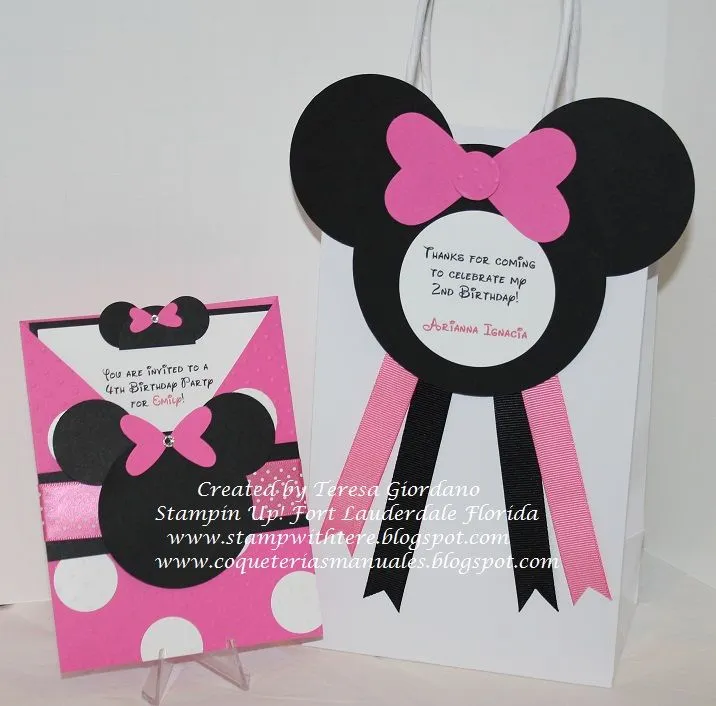 COQUETERIAS MANUALES: BOLSA DE DULCES PARA LA TARJETA DE MINNI MOUSE