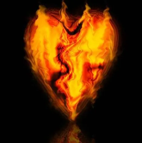 Corazon con alas de fuego - Imagui