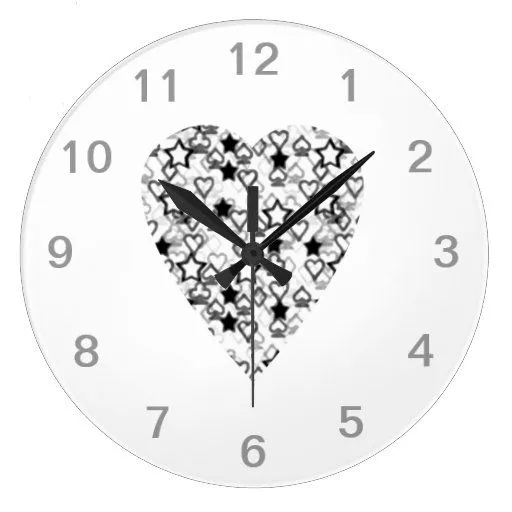 Corazón blanco y negro. Diseño modelado del corazó Relojes De ...