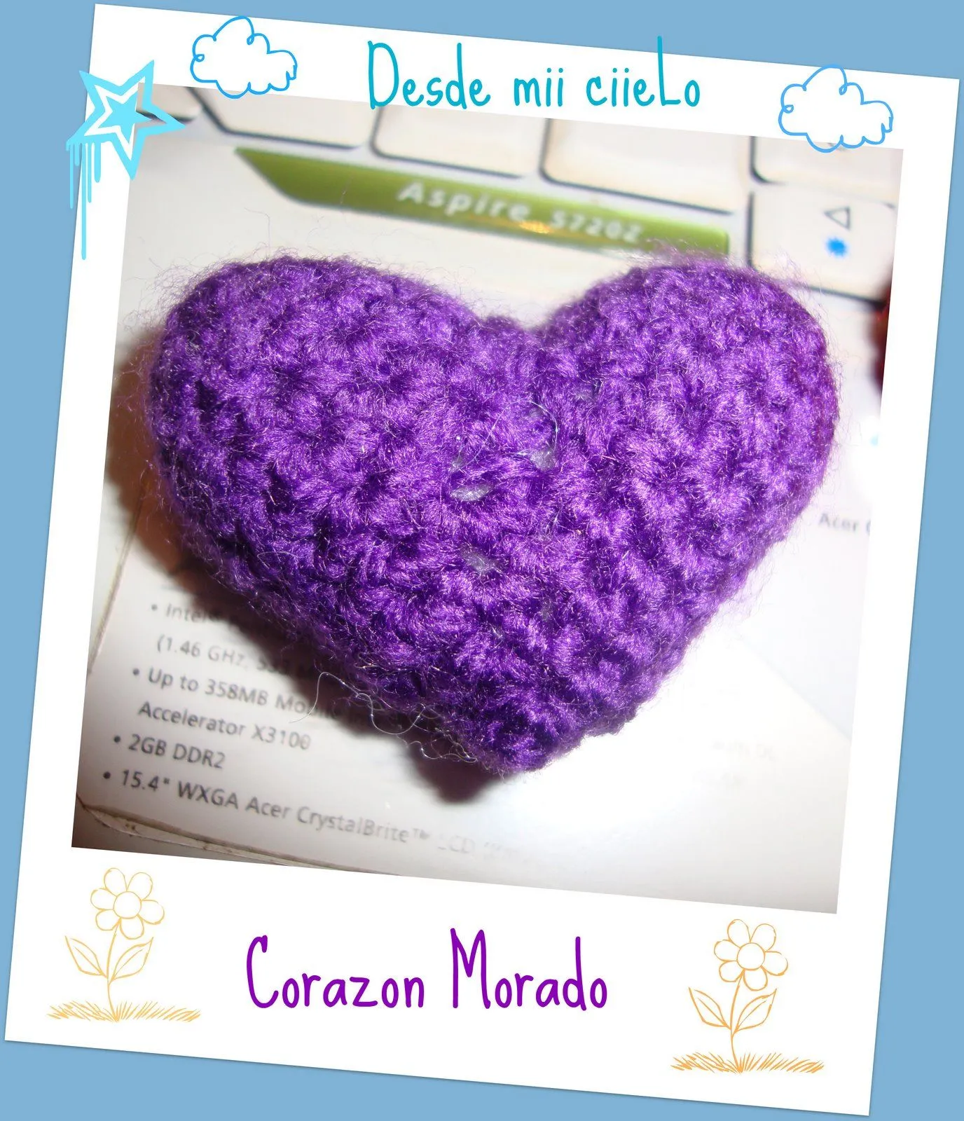 este Corazon color morado este es el ultimo que hice me gusto mucho ...