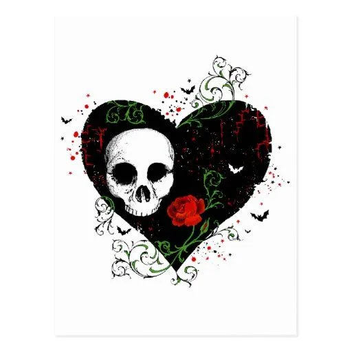 Corazón gótico postales | Zazzle