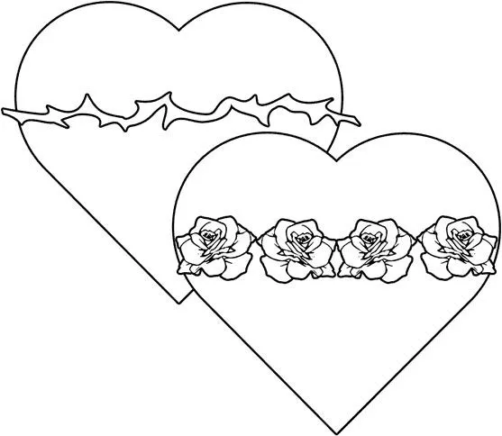 Corazón de Jesús con espinas y rosas para colorear | Dibujos ...