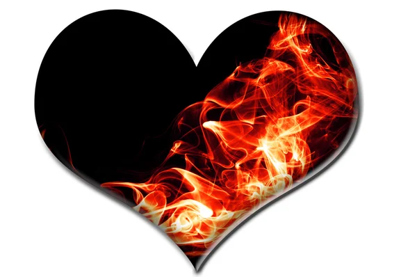 un corazón con las llamas de fuego rojo — Foto stock © nito103 ...