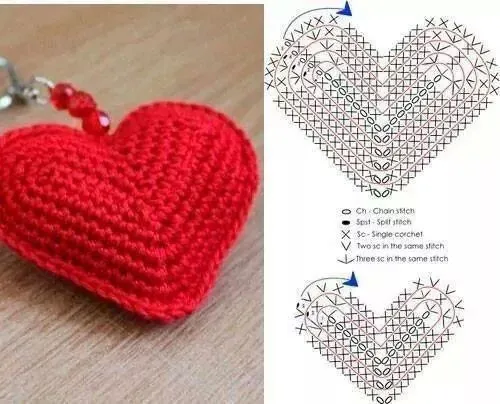 Corazon llavero amigurumi crochet | Patrones amigurumis ...