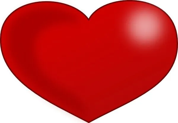 Corazón rojo brillante día de San Valentín clipart Vector de ...