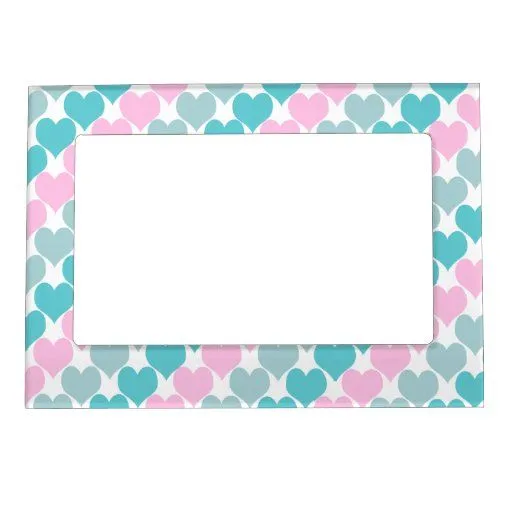 Corazones en colores pastel marcos magneticos para fotos | Zazzle