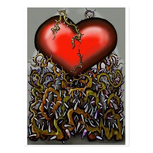 Corazón-n-Espinas Tarjeta Postal | Zazzle