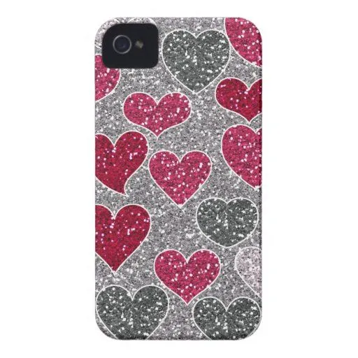 Corazones felices de Bling del amor del brillo del iPhone 4 Case ...