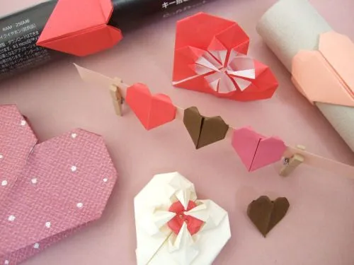 Corazones en origami ~ Portal de Manualidades