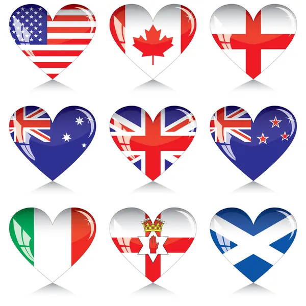 corazones de países de habla inglesa — Vector stock © Antonuk ...